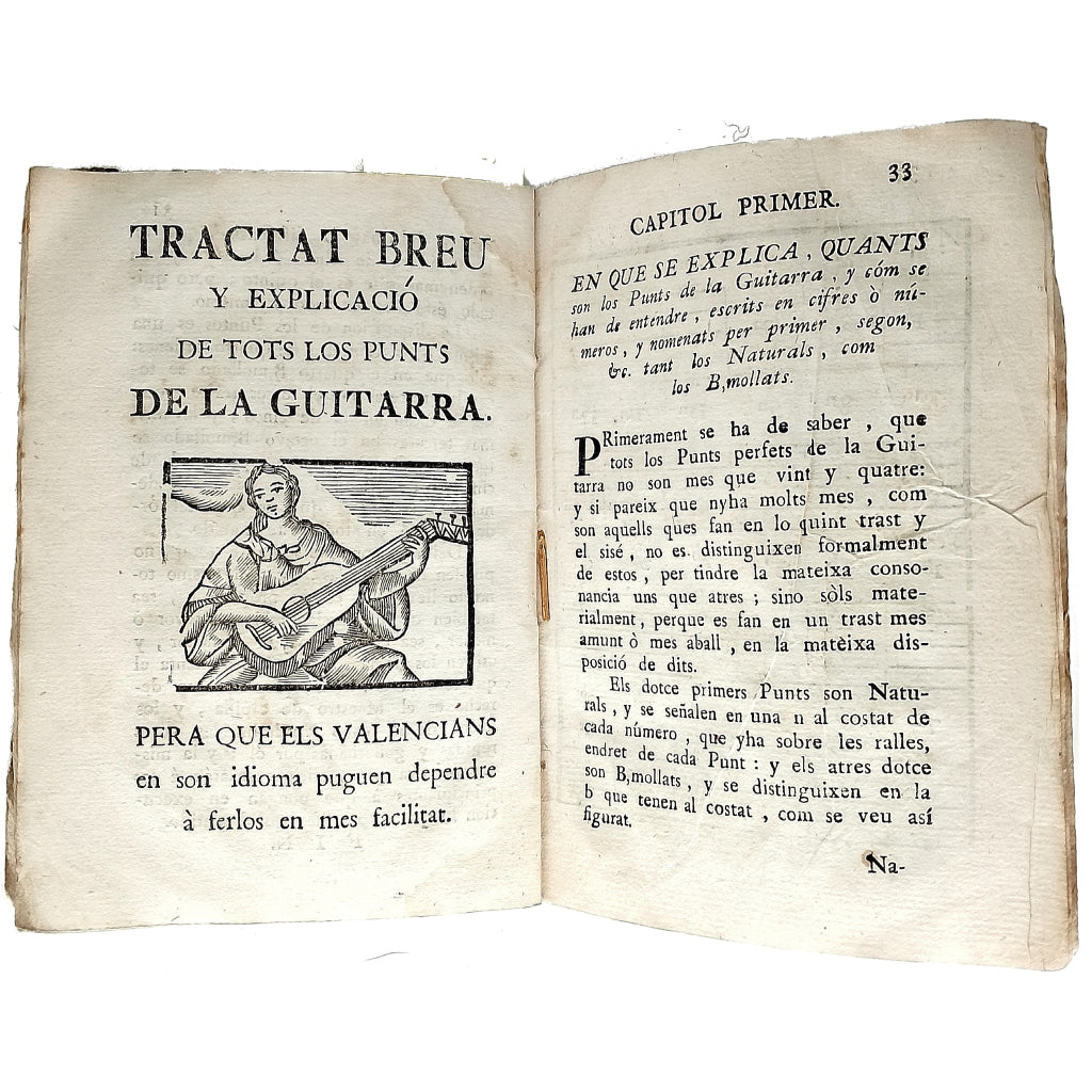 GUITARRA ESPAÑOLA Y VALDOLA, DE CINCO ORDENES Y DE QUATRO