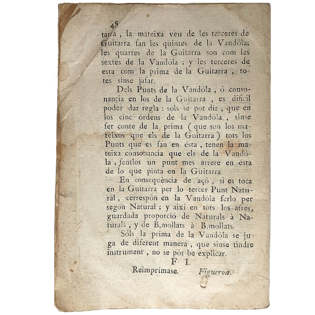GUITARRA ESPAÑOLA Y VALDOLA, DE CINCO ORDENES Y DE QUATRO