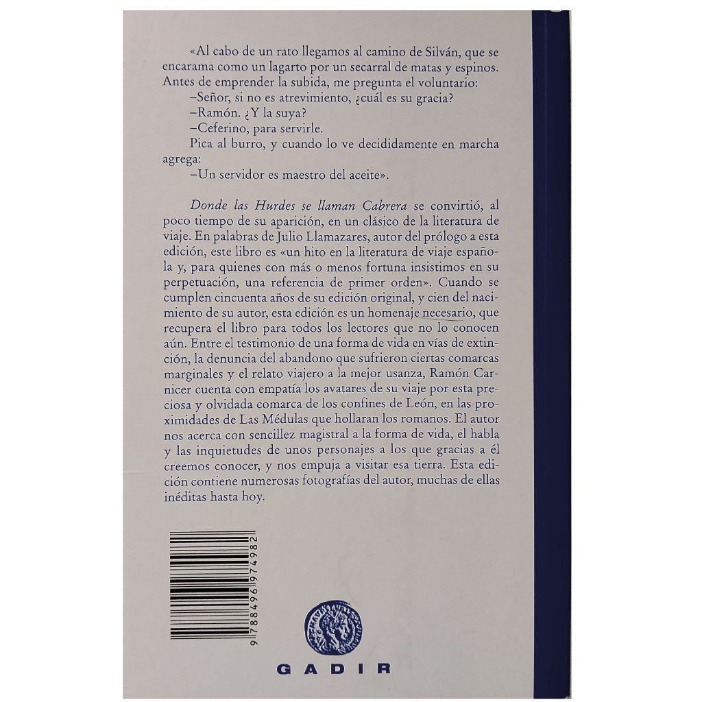 DONDE LAS HURDES SE LLAMAN CABRERA. Carnicer, Ramón