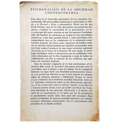 PSICOANÁLISIS DE LA SOCIEDAD CONTEMPORÁNEA. Hacia una sociedad sana. Fromm, Erich