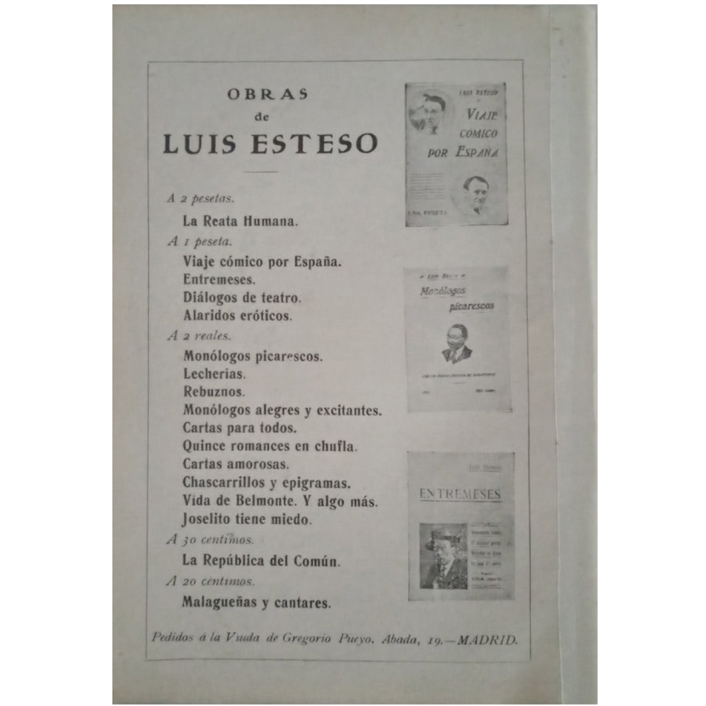 CARTAS AMOROSAS. Esteso, Luis