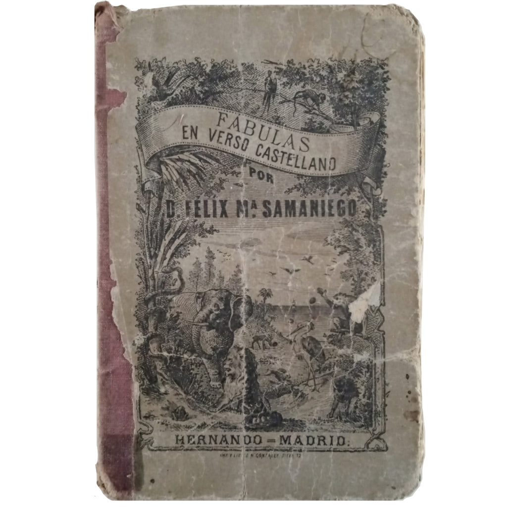 FABLES IN SPANISH VERSE FOR USE OF THE ROYAL BASQUE SEMINAR. Two volumes in one volume. Samaniego, Félix María