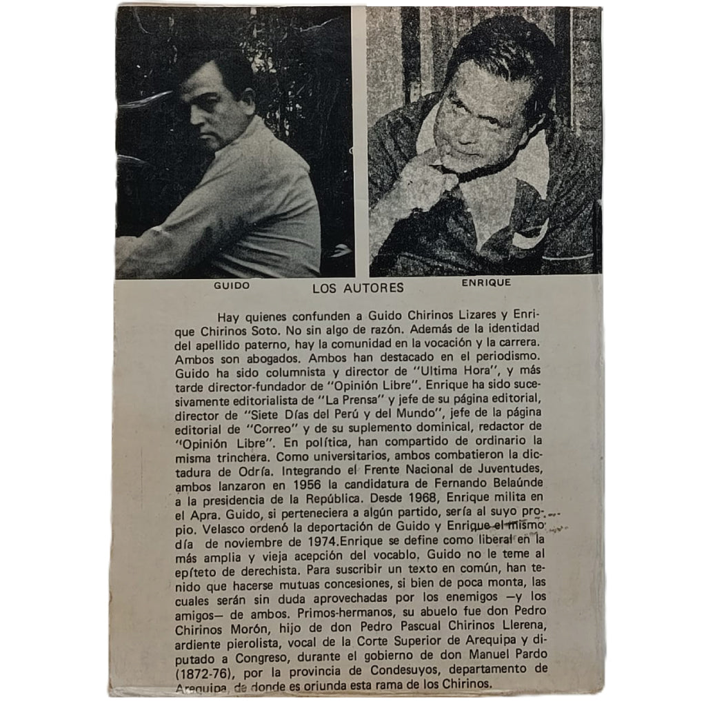 EL SEPTENATO 1968-1975. Chirino Lizares, Guido/ Chirinos Soto, Enrique