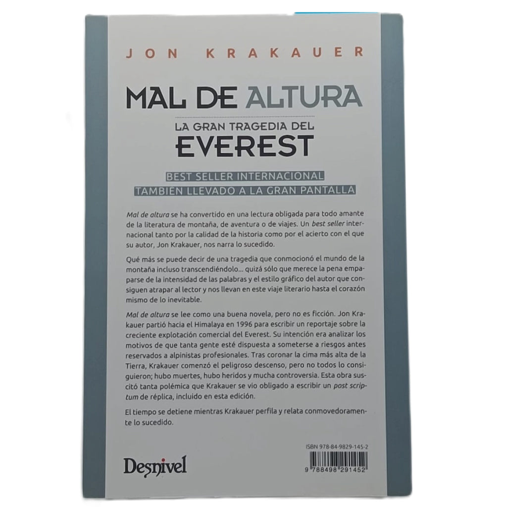 MAL DE ALTURA. LA GRAN TRAGEDIA DEL EVEREST. Krakauer, Jon