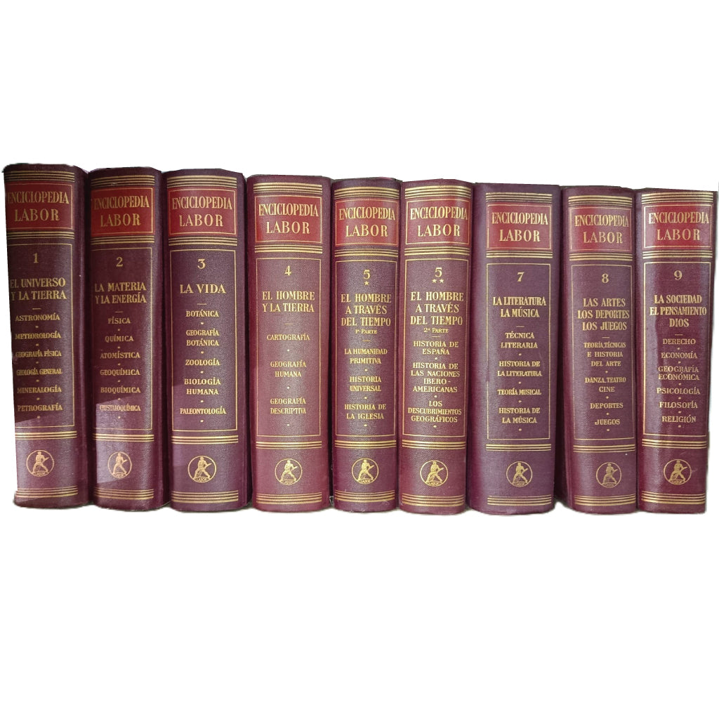 ENCICLOPEDIA LABOR (LOTE DE 9 VOLÚMENES) - FALTA SOLO TOMO VI
