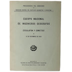 CUERPO NACIONAL DE INGENIEROS GEÓGRAFOS. Escalafón y cometido en 31 de diciembre de 1959
