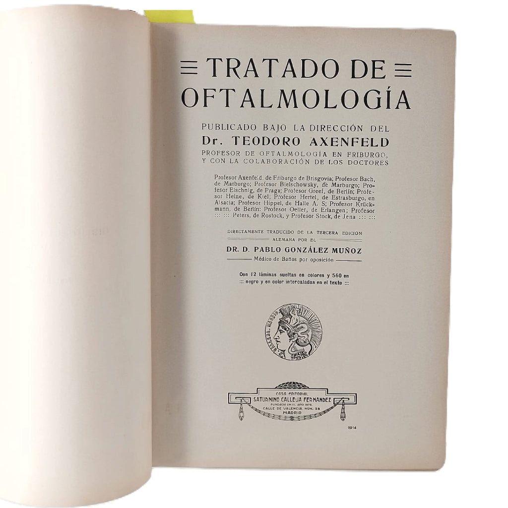 TRATADO DE OFTALMOLOGÍA. Axenfeld, Teodoro