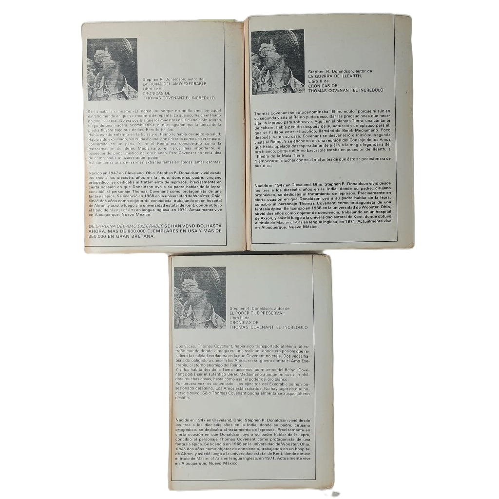 CRÓNICAS DE THOMAS COVENANT EL INCRÉDULO. Trilogía. Donaldson, Stephen R.