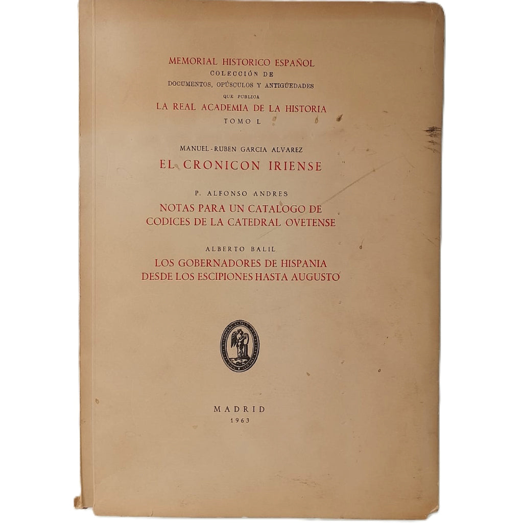 MEMORIAL HISTÓRICO ESPAÑOL. Colección de documentos, opúsculos y antigüedades. Tomo L