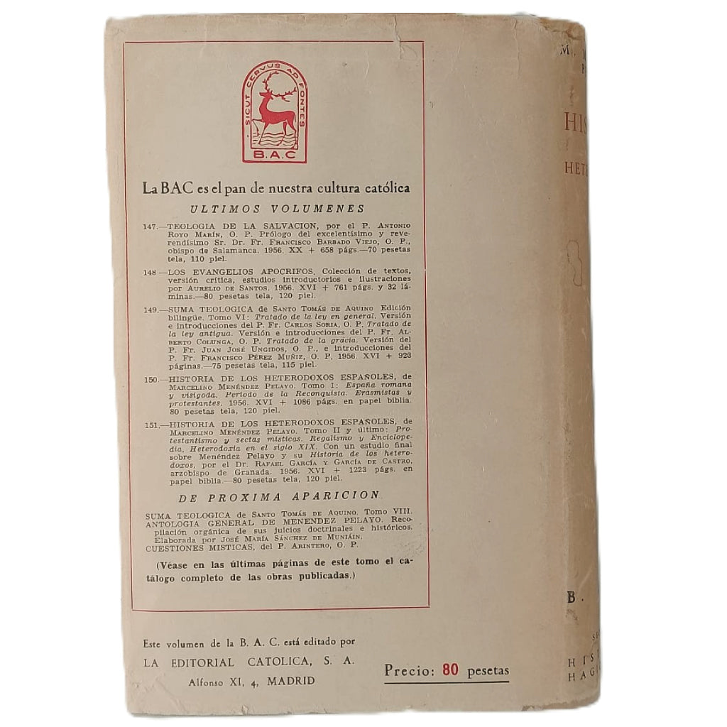 HISTORIA DE LOS HETERODOXOS II (último). Menéndez Pelayo, Marcelino