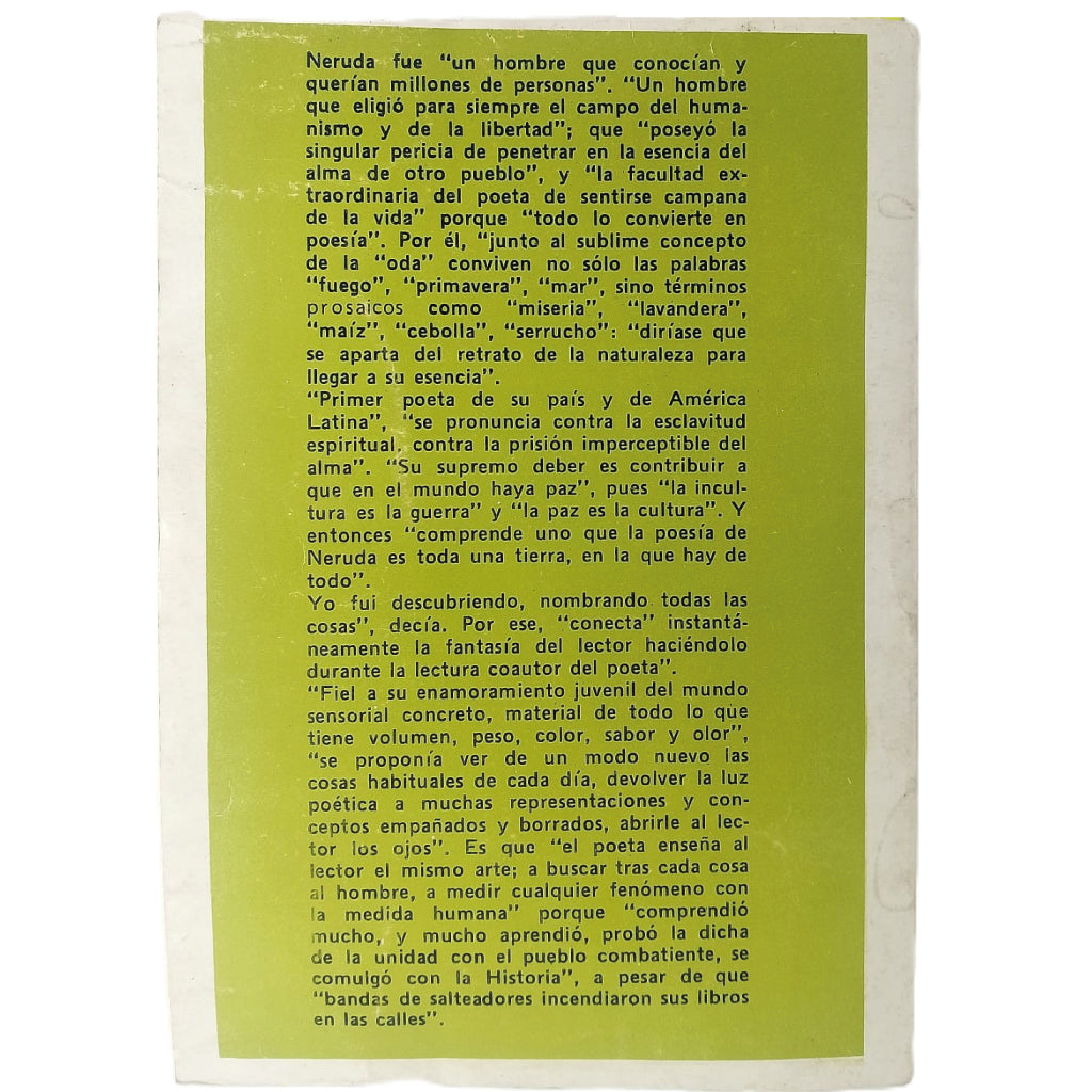 PABLO NERUDA, POETA Y COMBATIENTE. Tkachenko, V.