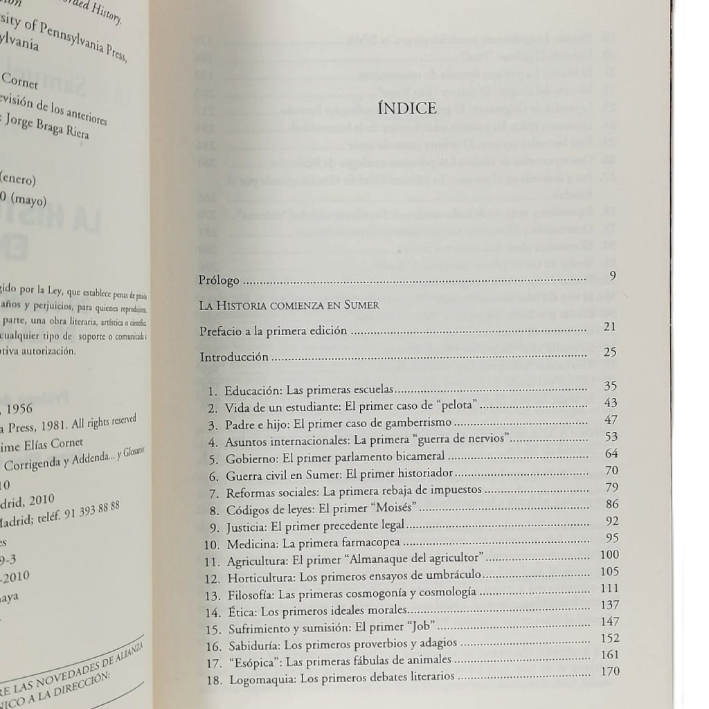 LA HISTORIA EMPIEZA EN SUMER. 39 primeros testimonios de la historia escrita. Kramer, Samuel Noah