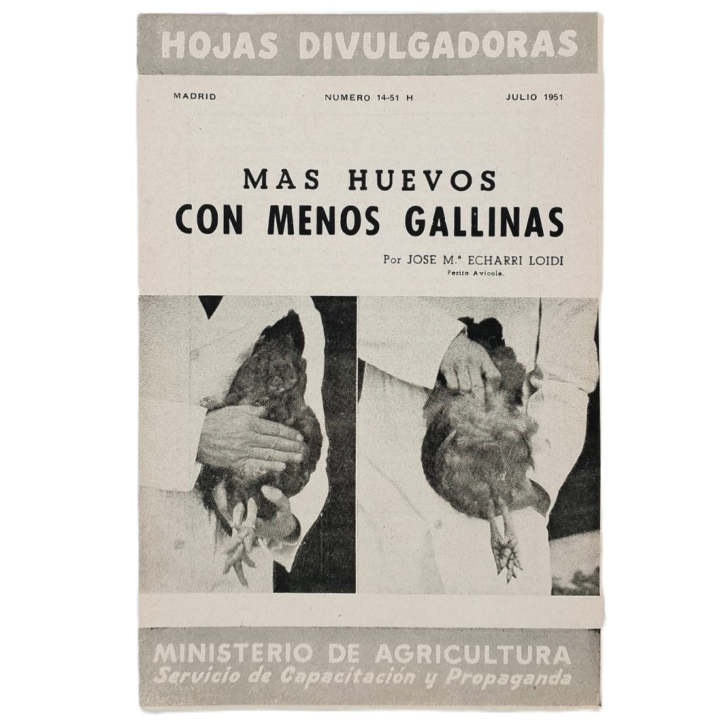 MÁS HUEVOS CON MENOS GALLINAS. Echarri Loidi, José Mª
