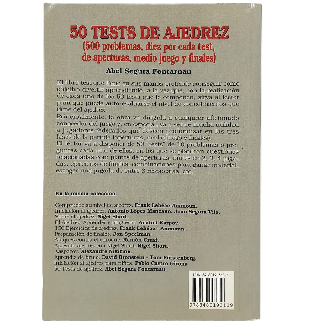 50 TEST DE AJEDREZ. Segura Fontarnau, Abel