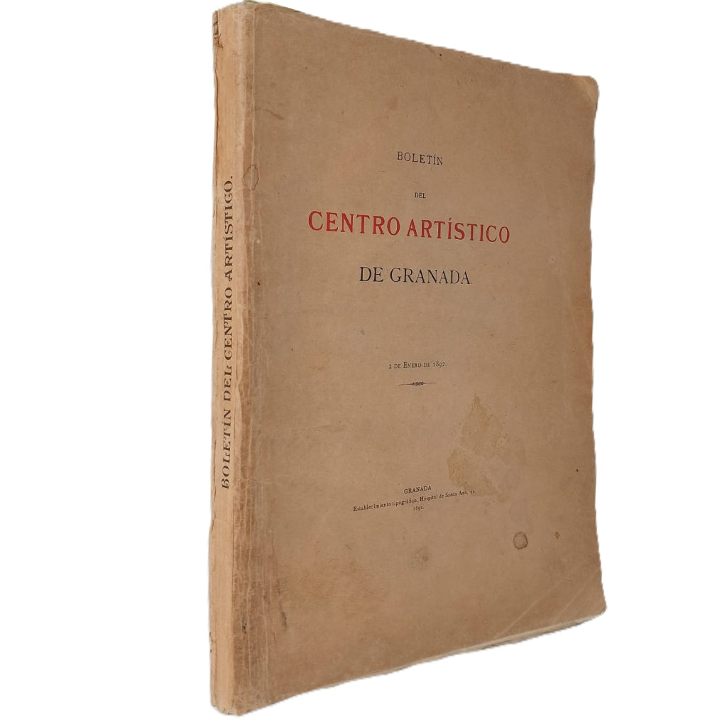 BULLETIN OF THE ARTISTIC CENTER OF GRANADA. January 2, 1892