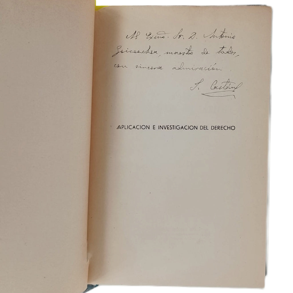 TEORÍA DE LA APLICACIÓN E INVESTIGACIÓN DEL DERECHO. Castán Cobeñas, José