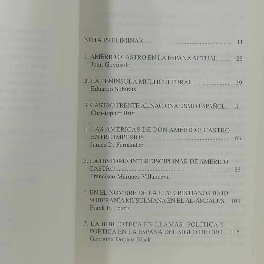 AMÉRICO CASTRO Y LA REVISIÓN DE LA MEMORIA. El Islam en España. Coordinador: Eduardo Subirats