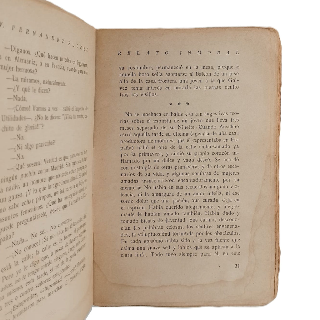 RELATO INMORAL. Fernández Flórez, Wenceslao