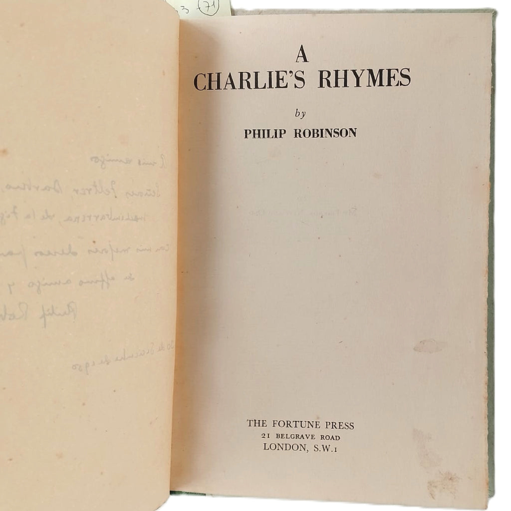 A CHARLIE'S RHYMES. Robinson, Philip