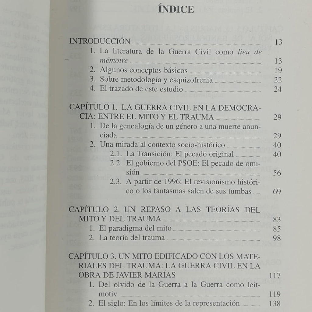 LAS HUELLAS DE LA GUERRA CIVIL. Mito y trauma en la narrativa de la España democrática. Moreno- Nuño, Carmen