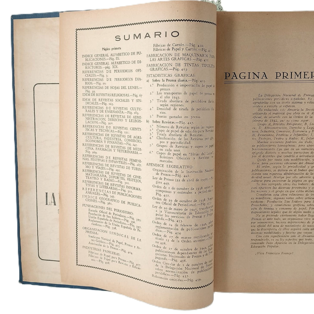 ANUARIO DE LA PRENSA ESPAÑOLA AÑO I. Delegación Nacional de Prensa