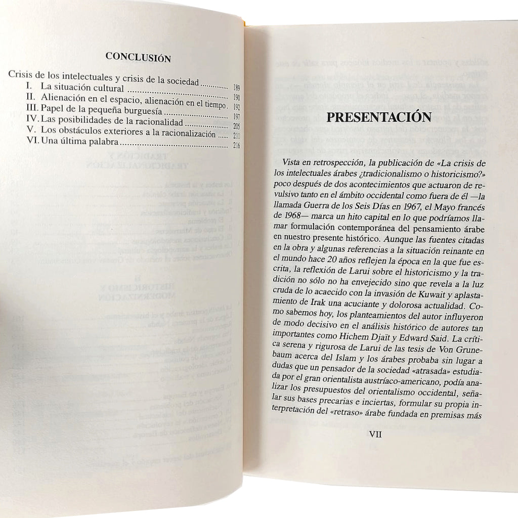 LA CRISIS DE LOS INTELECTUALES ÁRABES. ¿Tradicionalismo o Historicismo? Larui, Abdallah