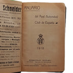 ANUARIO DEL REAL AUTOMÓVIL CLUB DE ESPAÑA 1918