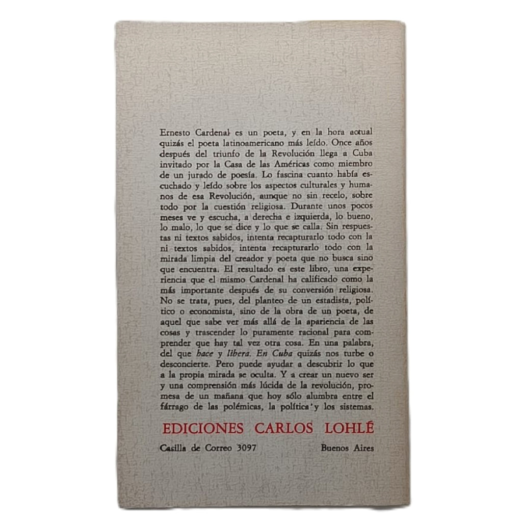 EN CUBA. Cardenal, Ernesto