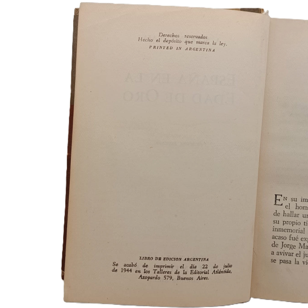 ESPAÑA EN LA EDAD DE ORO. Arturo Serrano Plaja