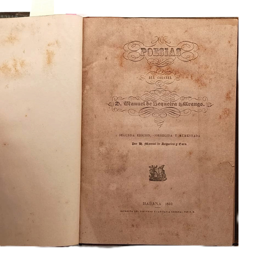 POESÍAS. Sequeira y Arango, Manuel de