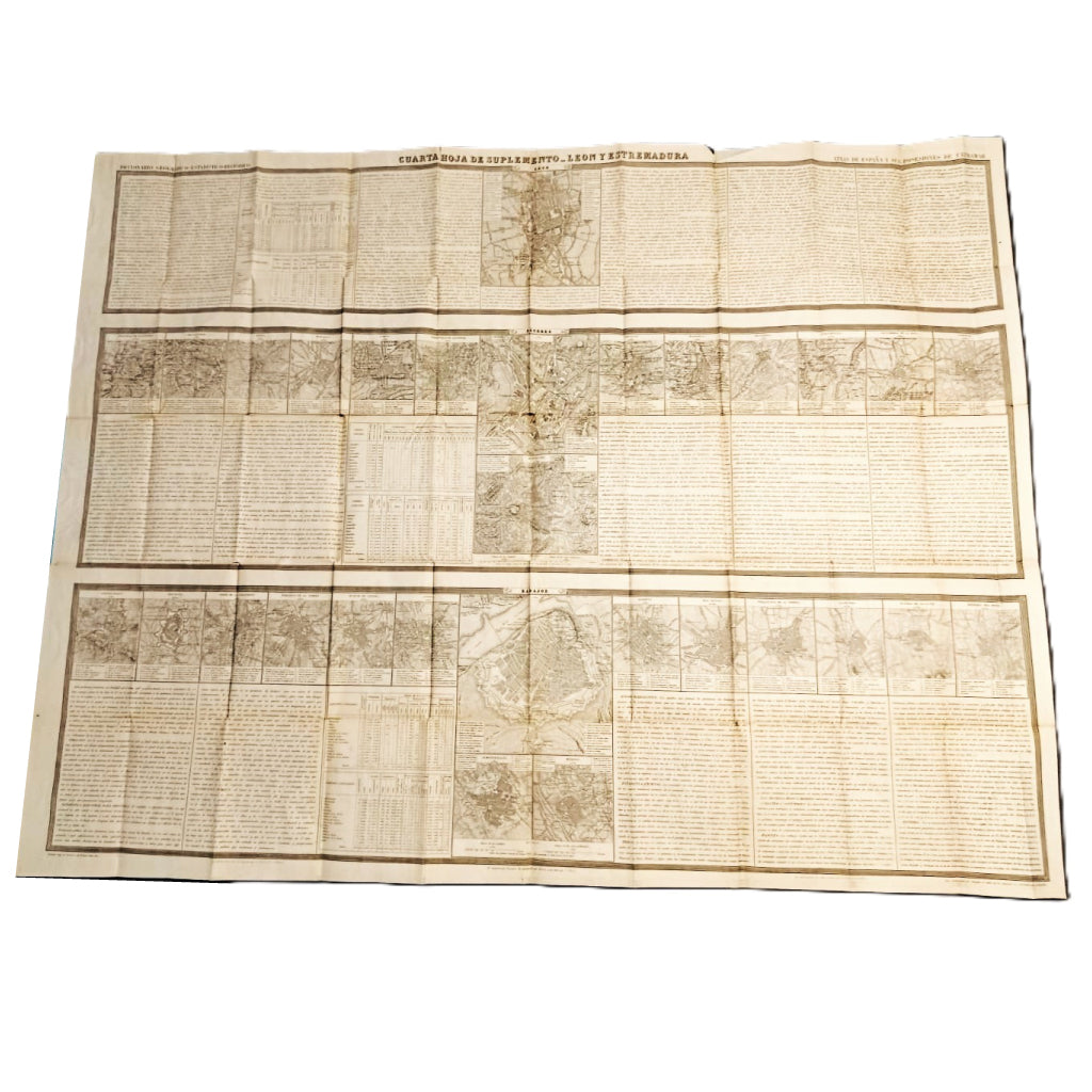 ATLAS DE ESPAÑA Y SUS POSESIONES DE ULTRAMAR: CUARTA HOJA DE SUPLEMENTO LEÓN Y EXTREMADURA