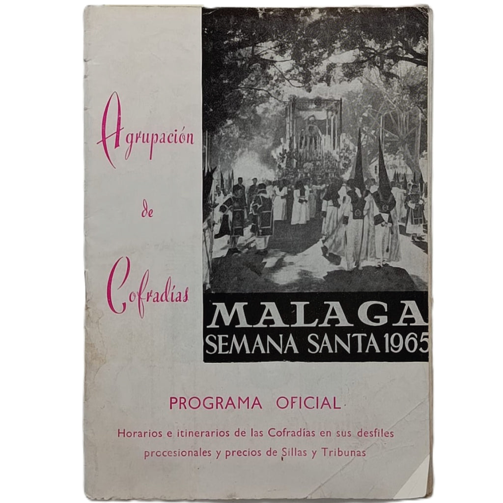 MÁLAGA SEMANA SANTA 1965. Programa oficial. Agrupación de Cofradías