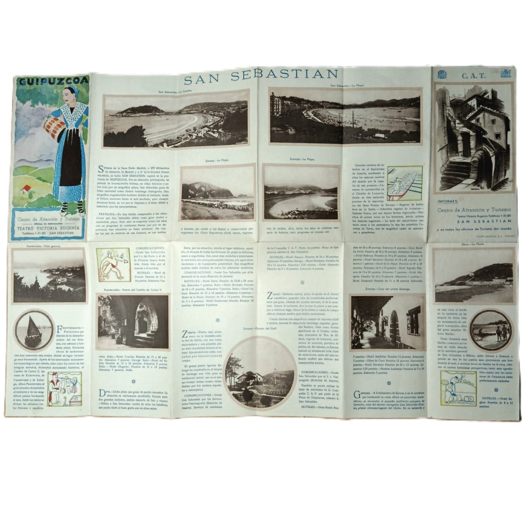 GUIPUZCOA. Plano y folleto turístico extensible
