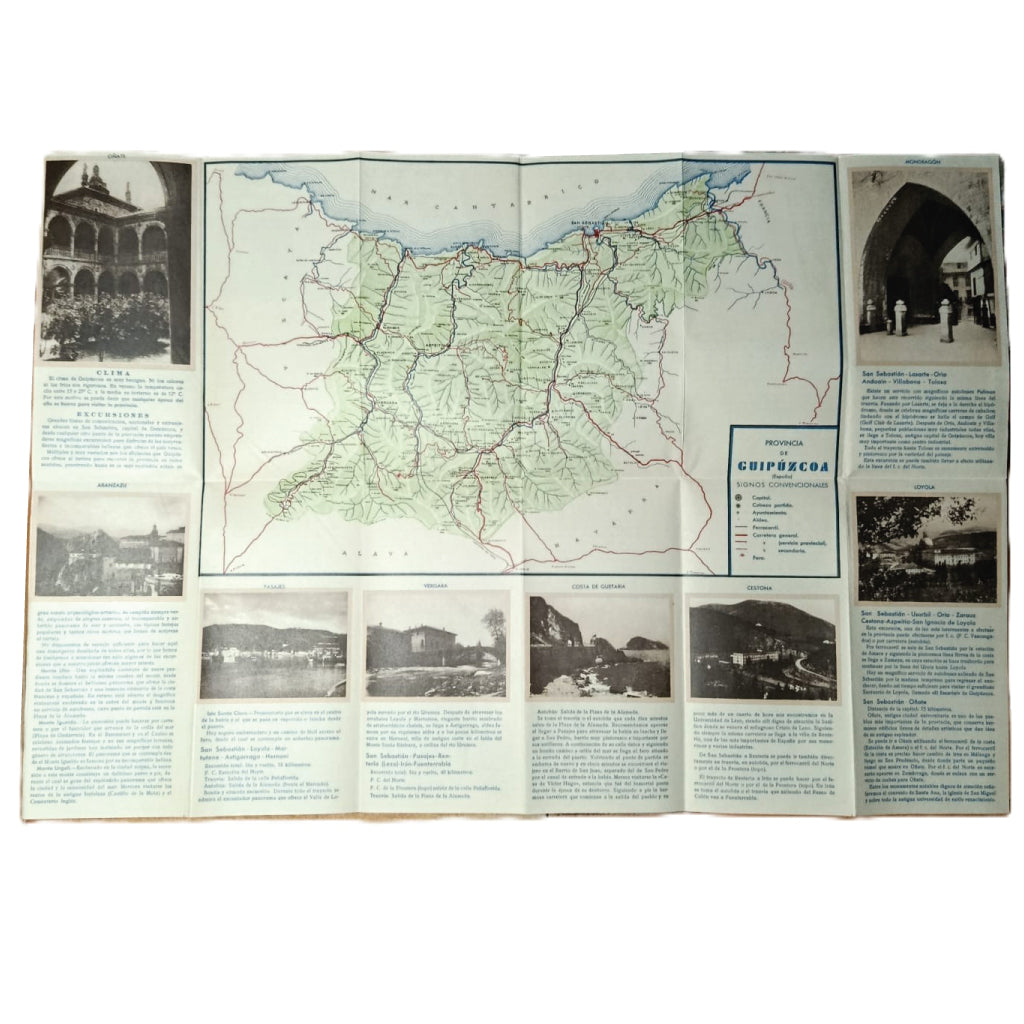 GUIPUZCOA. Plano y folleto turístico extensible