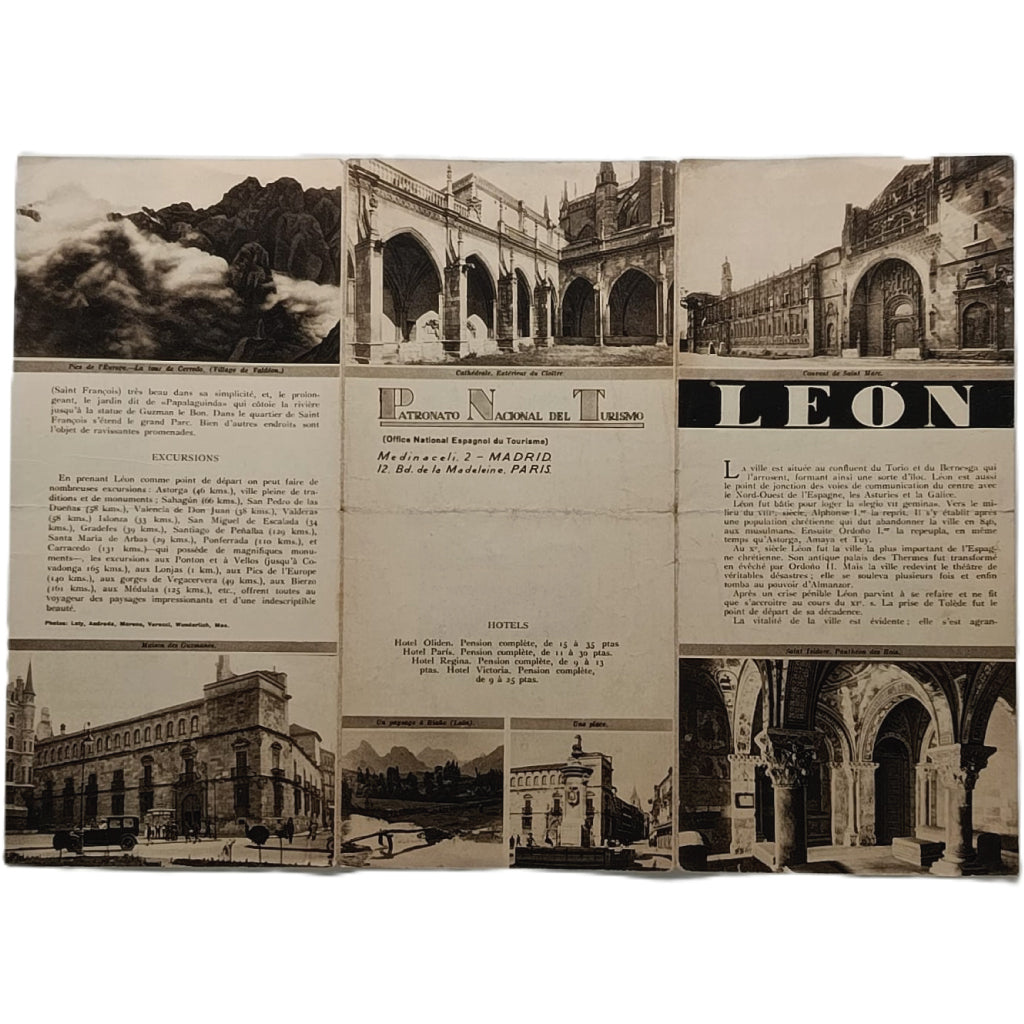LEÓN. Folleto turístico en francés. Patronato Nacional del Turismo