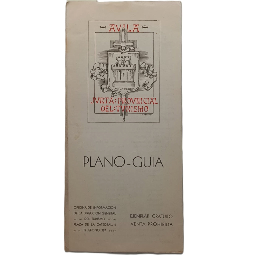 ÁVILA. Plano-Guía de la Junta Provincial de Turismo