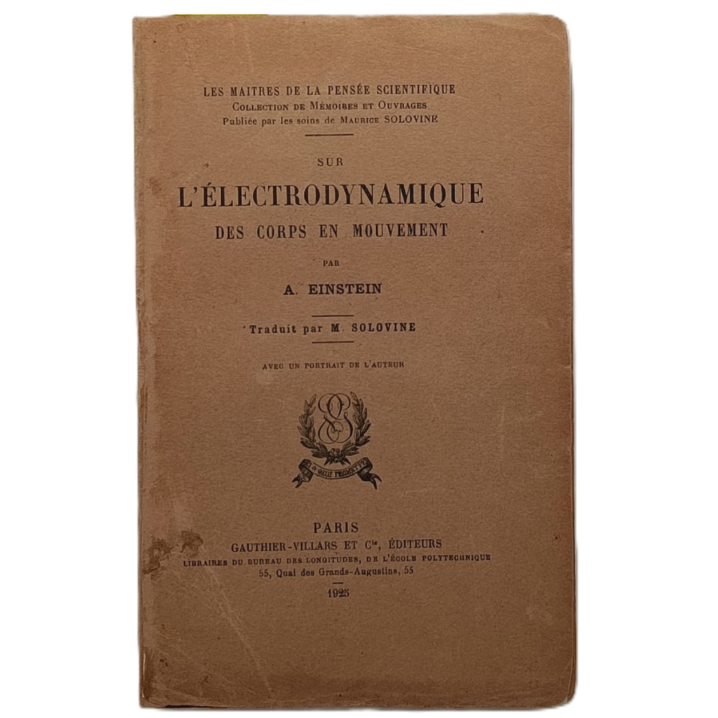 SUR L'ELECTRODYNAMIQUE DES CORPS EN MOUVEMENT. Einstein, Albert