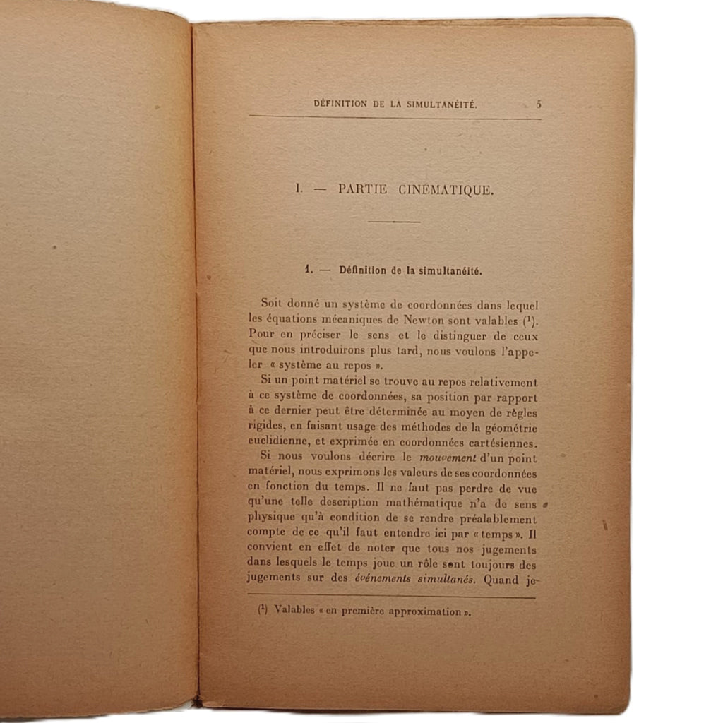 SUR L'ELECTRODYNAMIQUE DES CORPS EN MOUVEMENT. Einstein, Albert