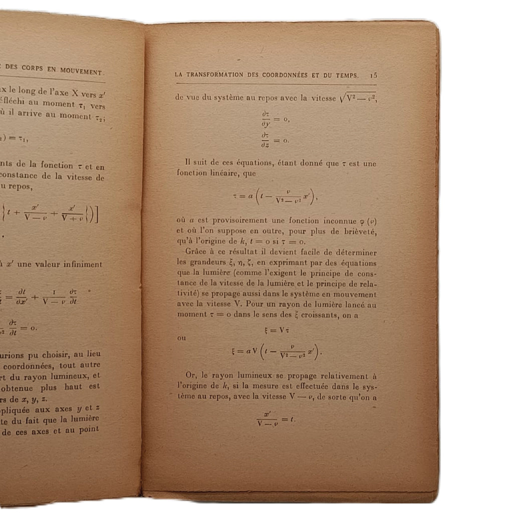 SUR L'ELECTRODYNAMIQUE DES CORPS EN MOUVEMENT. Einstein, Albert