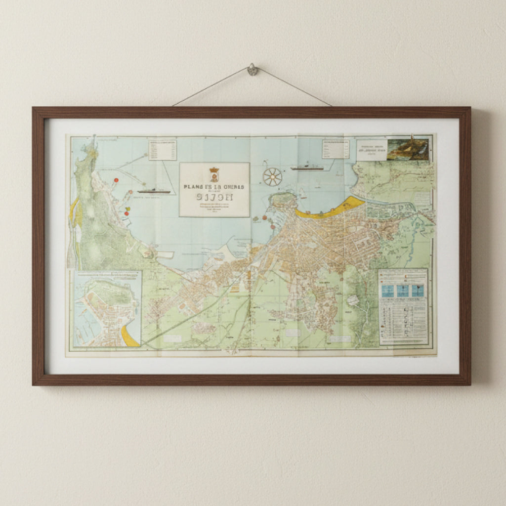 GIJÓN. Nuevo plano y callejero de la ciudad, escala 1:8.000 (Con nomenclátor de calles)