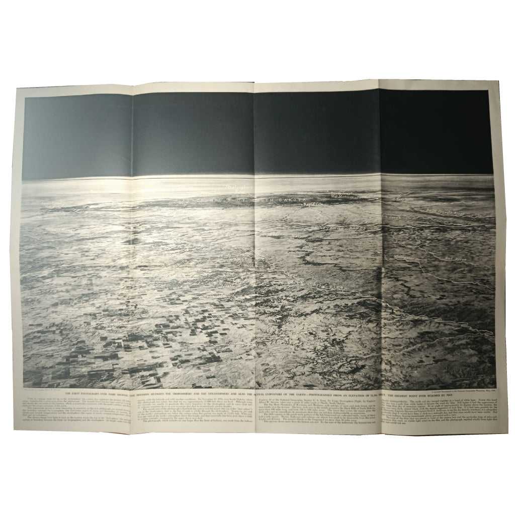 NATIONAL GEOGRAPHIC: THE FIRST PHOTOGRAPH EVER MADE SHOWING THE DIVISION BETWEEN THE TROPOSPHERE AND THE STRATOSPHERE AND ALSO THE ACTUAL CURVATURE OF THE EARTH