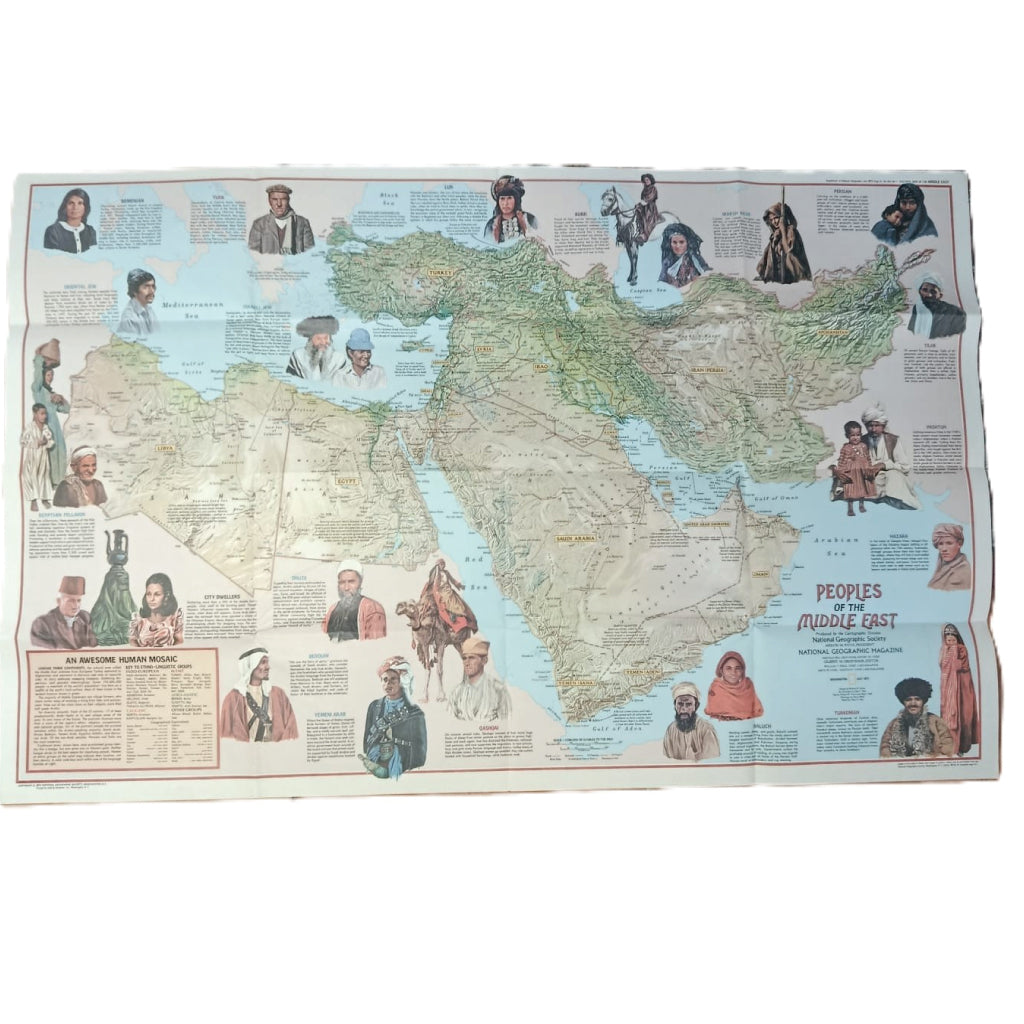 NATIONAL GEOGRAPHIC: A CULTURAL MAP OF THE MIDDLE EAST / PEOPLES OF THE MIDDLE EAST