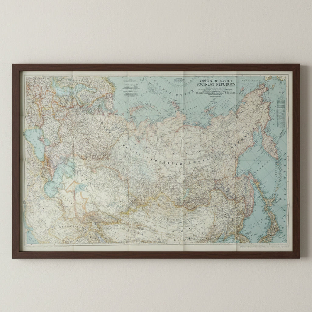 1944 USSR / SOVIET UNION Map - National Geographic - WWII Era - Large 100x63cm - Archival Quality