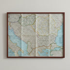 1962 THE BALKANS Map - National Geographic - Cold War Era Geography - Excellent Condition