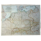 1944 GERMANY AND ITS APPROACHES Map - National Geographic - WWII "Drive to Berlin" Era - Large 85x67cm - High Grade