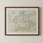 1944 GERMANY AND ITS APPROACHES Map - National Geographic - WWII "Drive to Berlin" Era - Large 85x67cm - High Grade