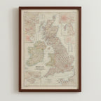 1958 BRITISH ISLES Map - National Geographic - Great Britain & Ireland - 48x61cm - High Grade