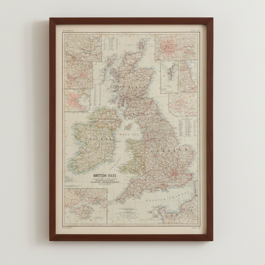 1958 BRITISH ISLES Map - National Geographic - Great Britain & Ireland - 48x61cm - High Grade