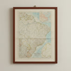 1955 EASTERN SOUTH AMERICA Map - National Geographic - Huge Format 74x100cm - High Grade