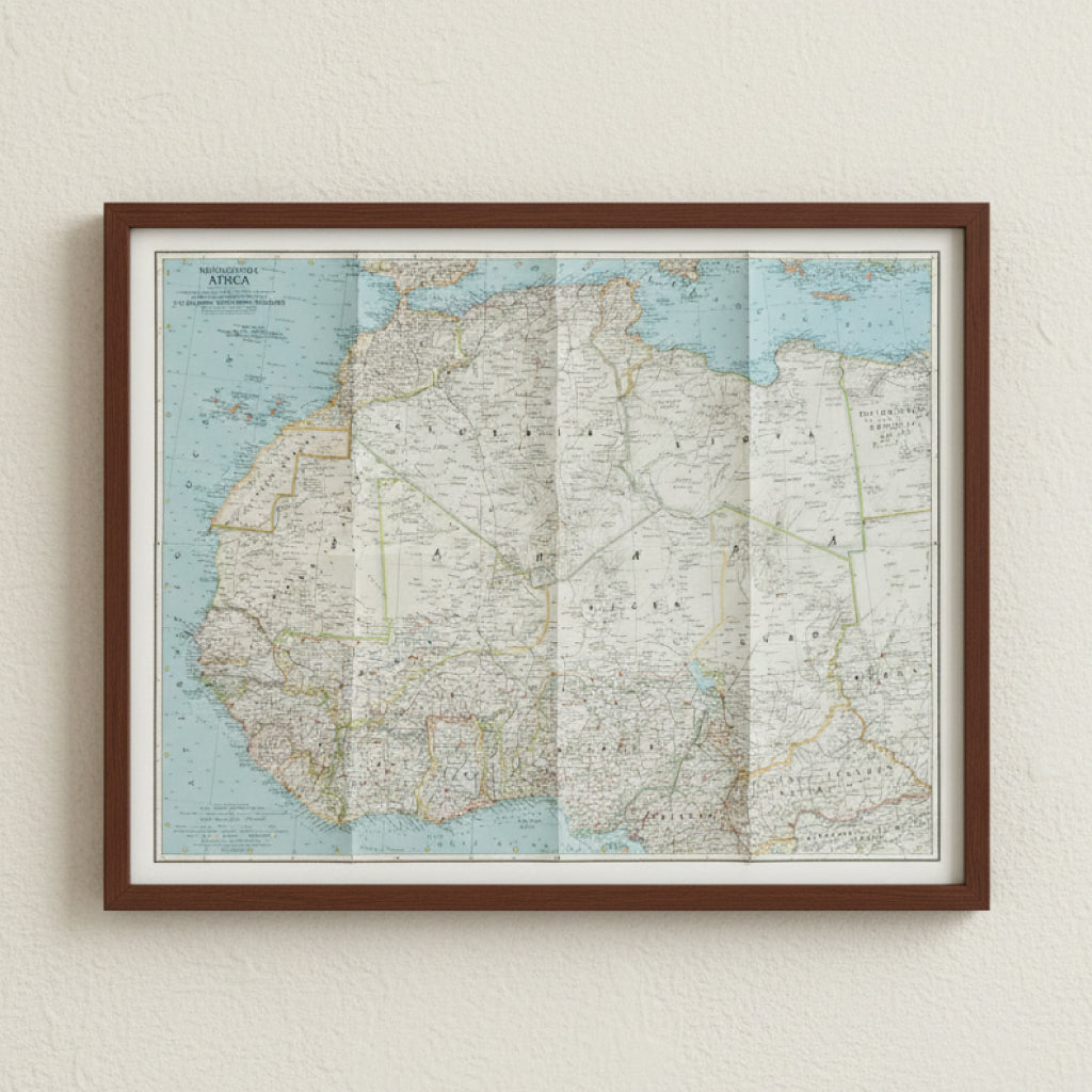 1966 NORTHWESTERN AFRICA Map - National Geographic - Sáhara Español, Ifni & Magreb - 64x48cm - High Grade